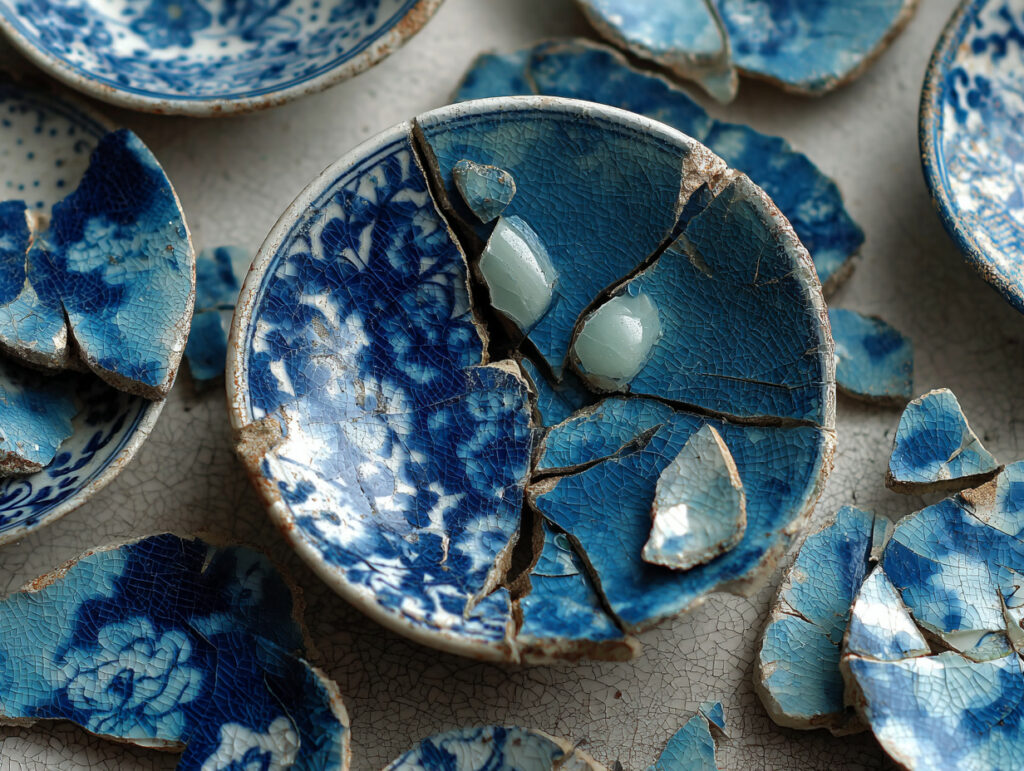 De la vaisselle cassée