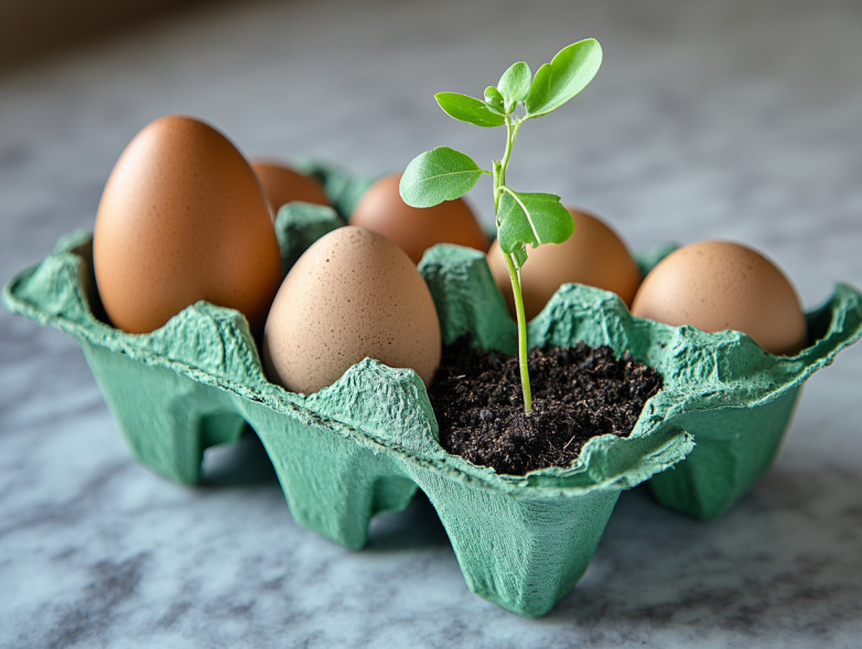 Jardinière en boite à oeufs