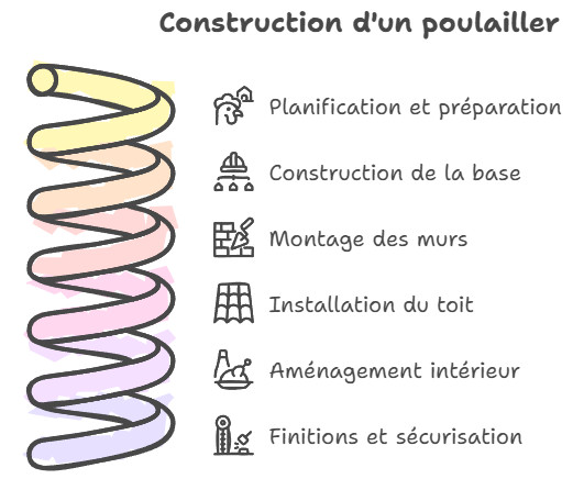 Etapes de construction d'un poulaillé